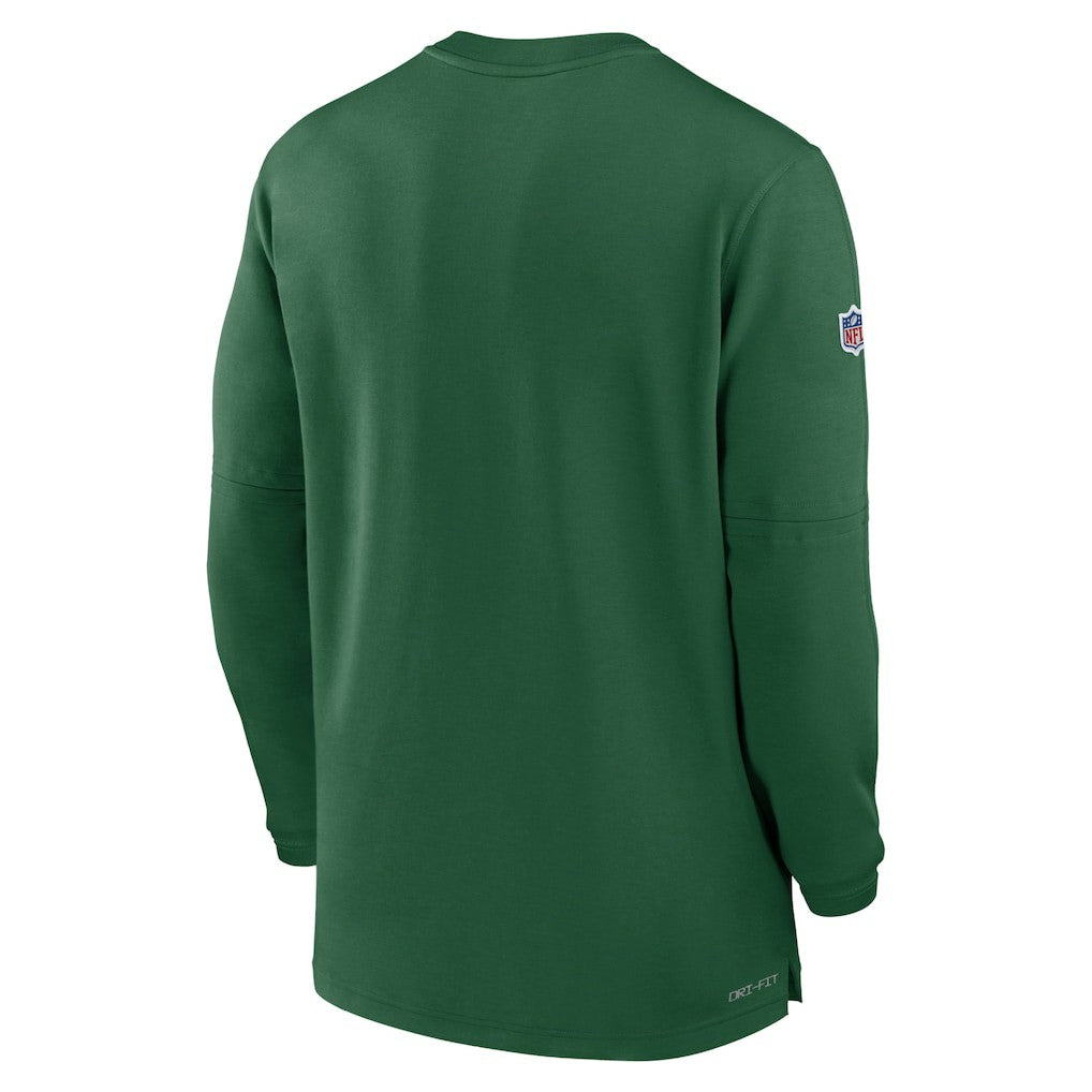 New York Jets 2023 Sideline Performance Long Sleeve Tri-Blend Quarter-Zip Top - Green - Nike