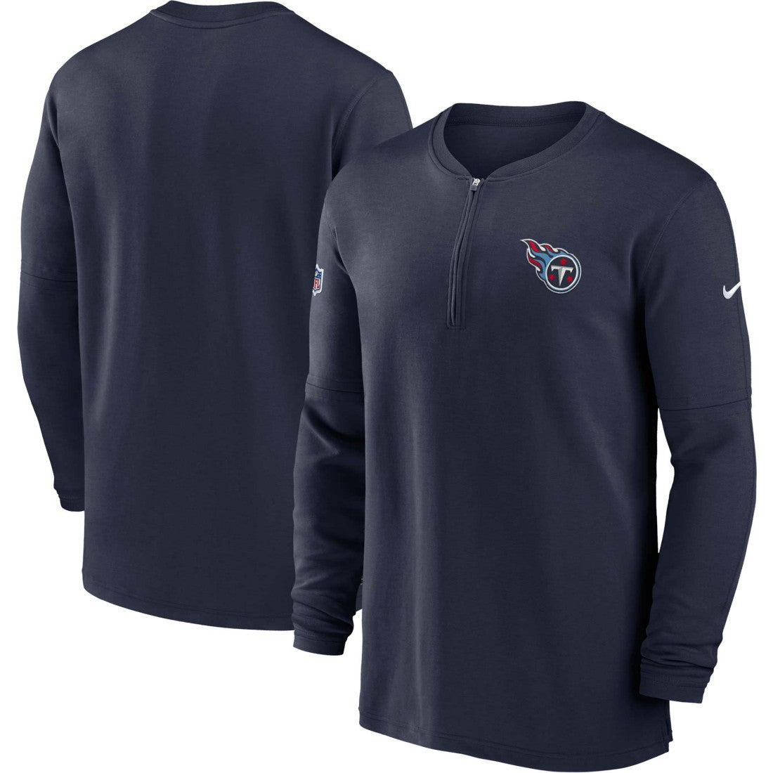 Tennessee Titans 2023 Sideline Performance Long Sleeve Tri-Blend Quarter-Zip Top - Navy - Nike