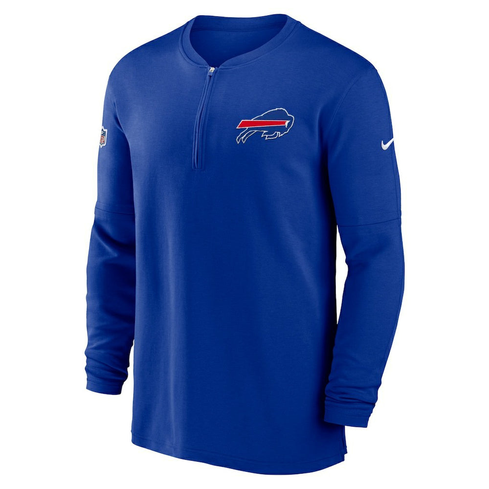 Buffalo Bills 2023 Sideline Performance Long Sleeve Tri-Blend Quarter-Zip Top - Royal - Nike
