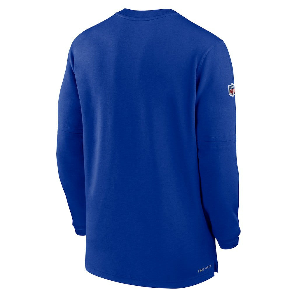Buffalo Bills 2023 Sideline Performance Long Sleeve Tri-Blend Quarter-Zip Top - Royal - Nike