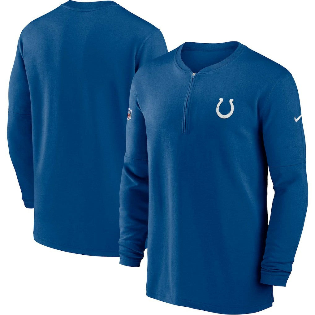 Indianapolis Colts 2023 Sideline Performance Long Sleeve Tri-Blend Quarter-Zip Top - Royal - Nike
