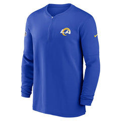 Los Angeles Rams 2023 Sideline Performance Long Sleeve Tri-Blend Quarter-Zip Top - Royal - Nike