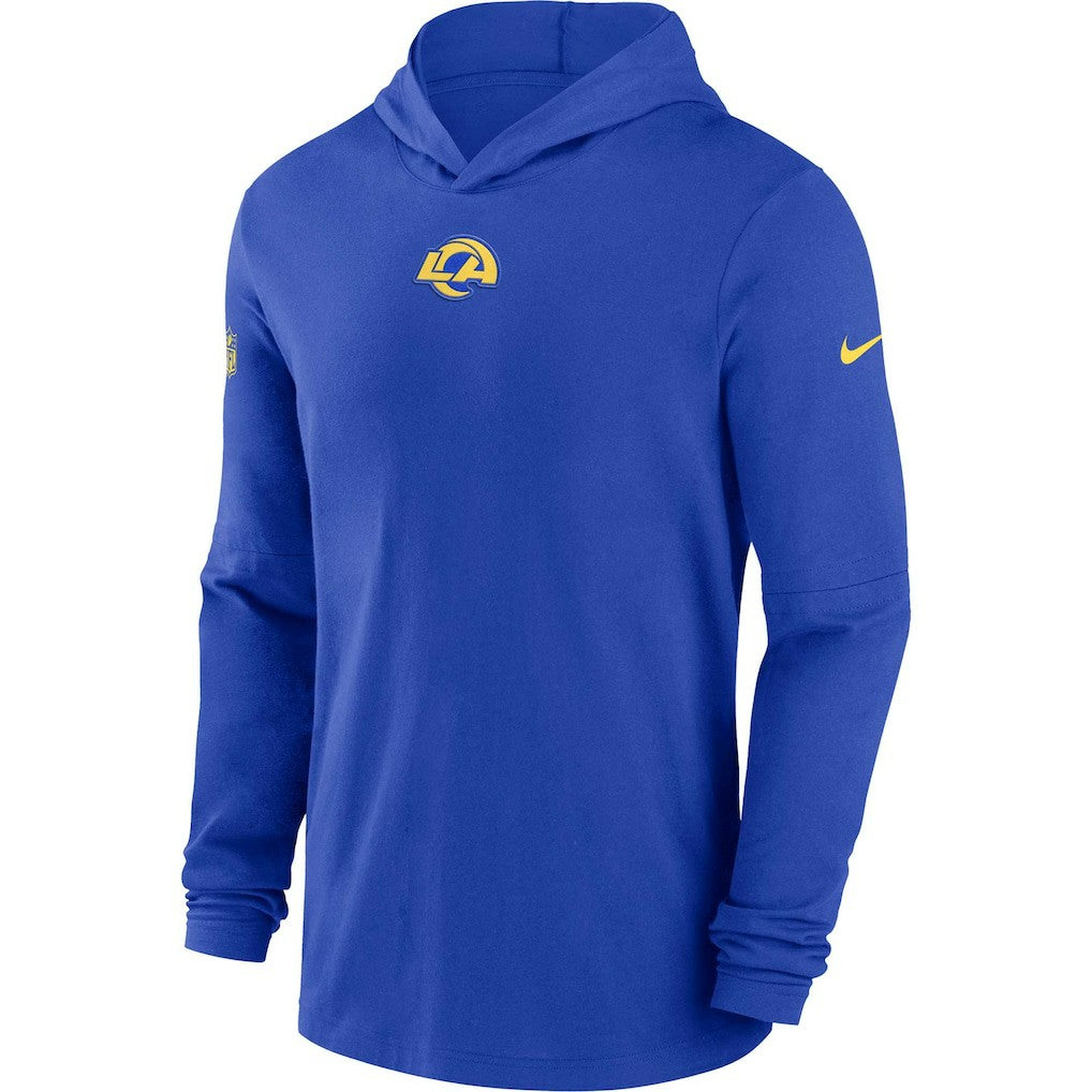 Los Angeles Rams Sideline Performance Long Sleeve Hoodie T-Shirt - Royal - Nike