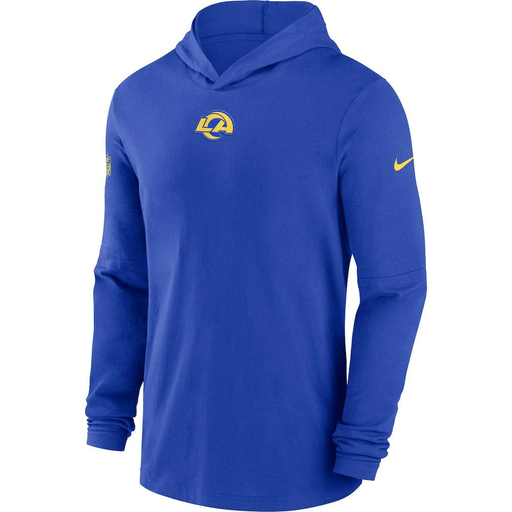 Los Angeles Rams Sideline Performance Long Sleeve Hoodie T-Shirt - Royal - Nike