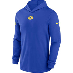 Los Angeles Rams Sideline Performance Long Sleeve Hoodie T-Shirt - Royal - Nike