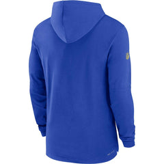 Los Angeles Rams Sideline Performance Long Sleeve Hoodie T-Shirt - Royal - Nike
