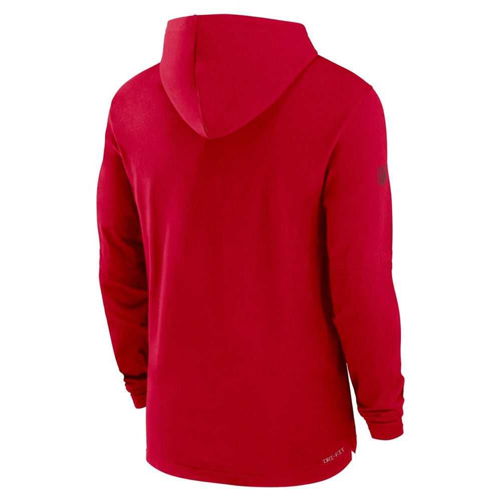 Tampa Bay Buccaneers Sideline Performance Long Sleeve Hoodie T-Shirt - Red - Nike