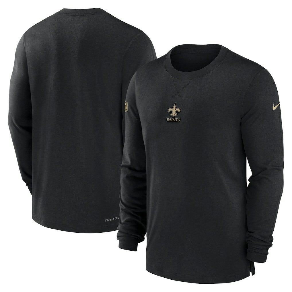 New Orleans Saints 2023 Sideline Performance Long Sleeve T-Shirt - Black - Nike