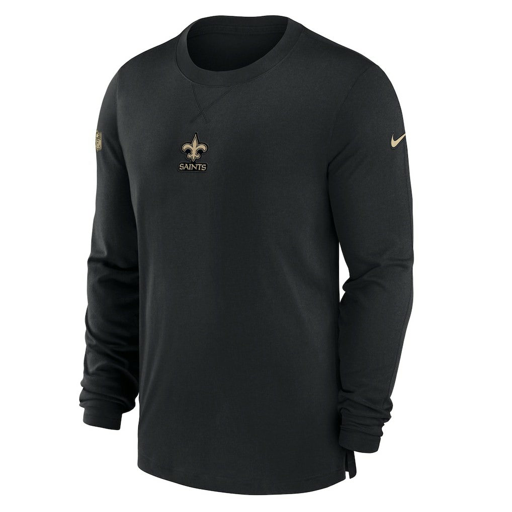 New Orleans Saints 2023 Sideline Performance Long Sleeve T-Shirt - Black - Nike