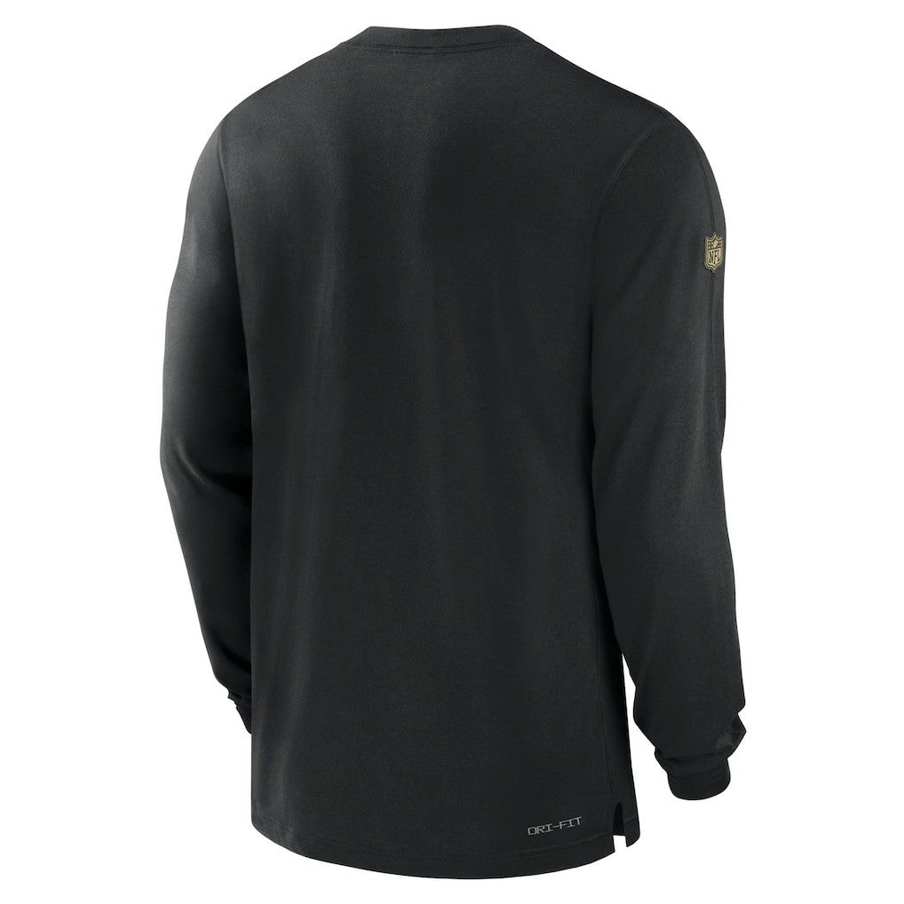 New Orleans Saints 2023 Sideline Performance Long Sleeve T-Shirt - Black - Nike