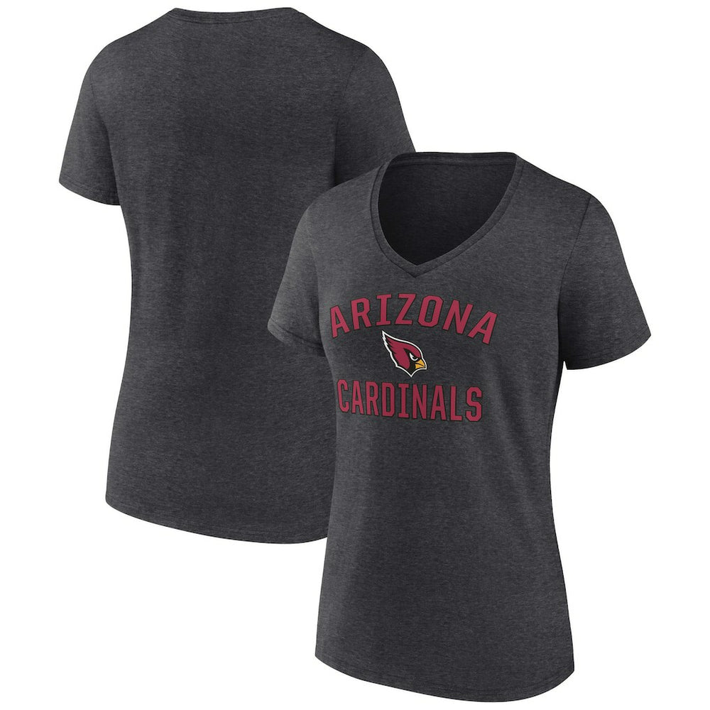 Arizona Cardinals Women's Victory Arch Team V-Neck T-Shirt - Charcoal - NFL