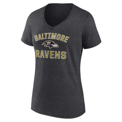 Baltimore Ravens Women's Victory Arch Team V-Neck T-Shirt - Charcoal - NFL