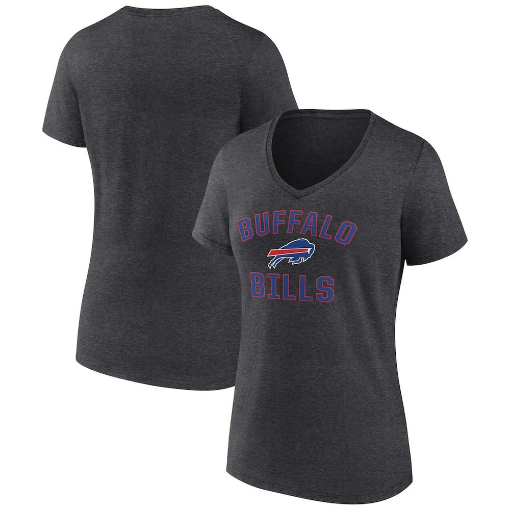 Buffalo Bills Women's Victory Arch Team V-Neck T-Shirt - Charcoal - NFL
