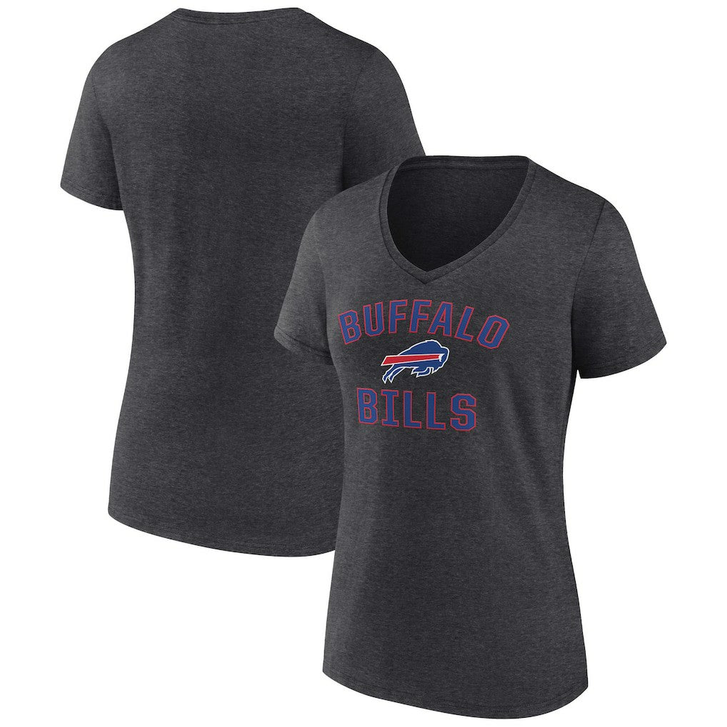 Buffalo Bills Women's Victory Arch Team V-Neck T-Shirt - Charcoal - NFL