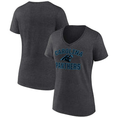 Carolina Panthers Women's Victory Arch Team V-Neck T-Shirt - Charcoal - NFL