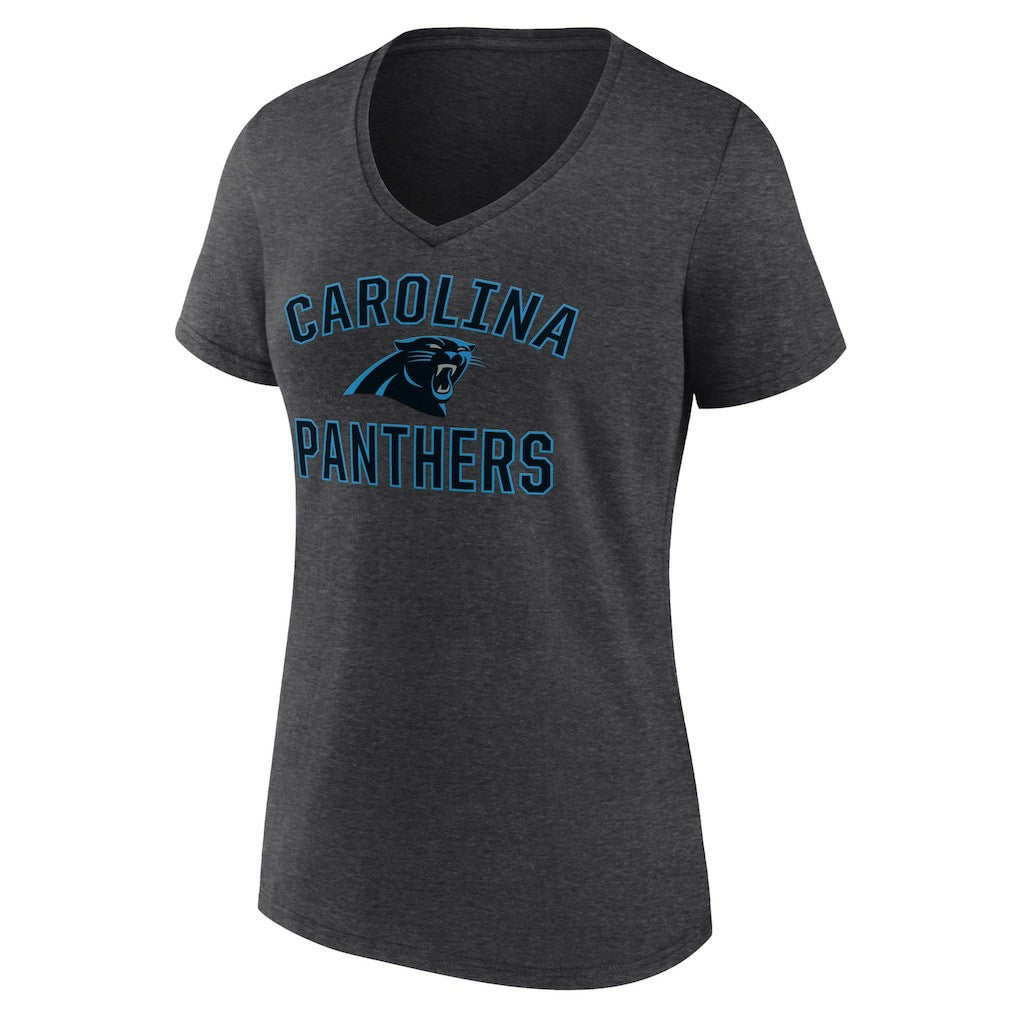 Carolina Panthers Women's Victory Arch Team V-Neck T-Shirt - Charcoal - NFL