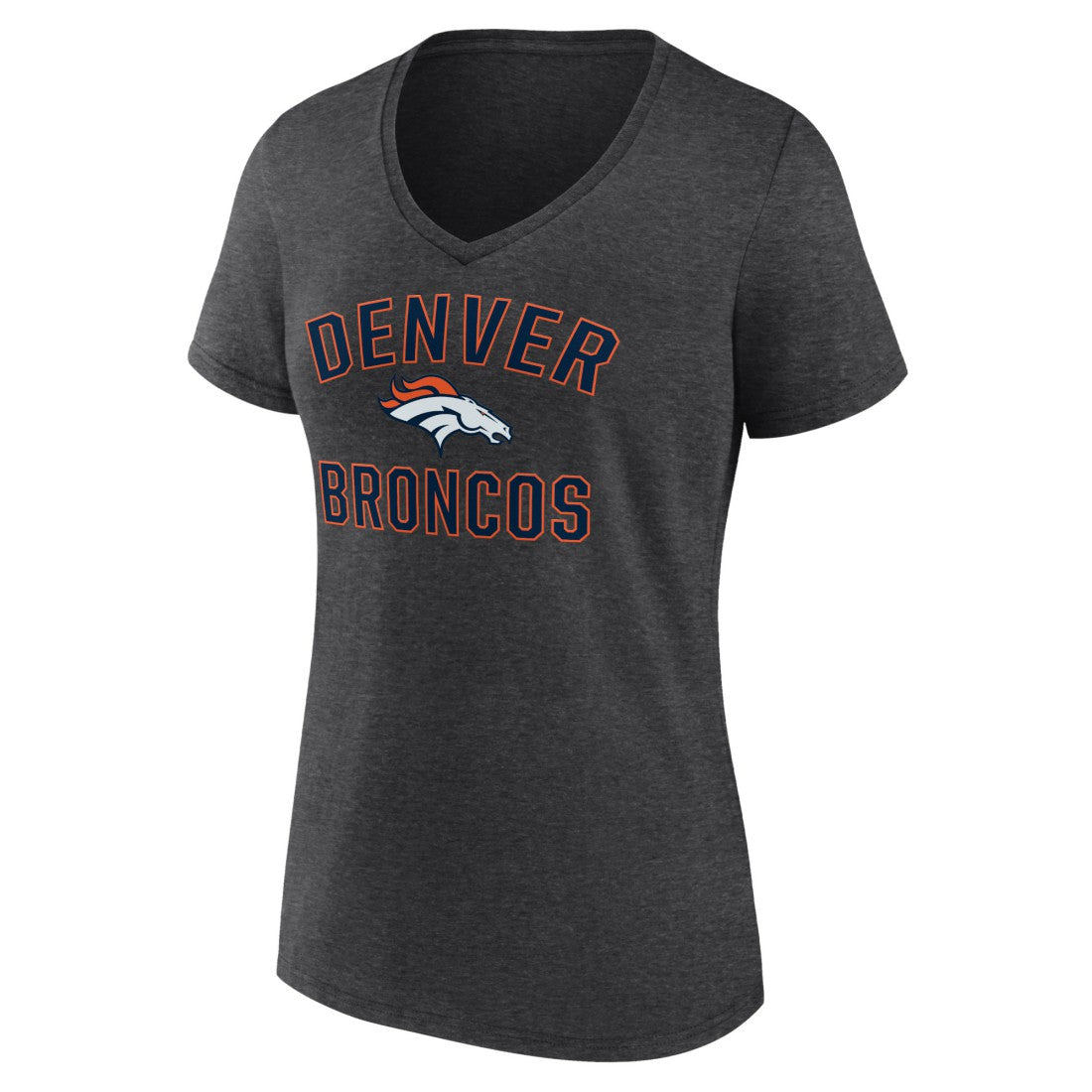 Denver Broncos Women's Victory Arch Team V-Neck T-Shirt - Charcoal - NFL