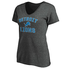 Detroit Lions Women's Victory Arch Team V-Neck T-Shirt - Charcoal - NFL