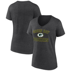 Green Bay Packers Women's Victory Arch Team V-Neck T-Shirt - Charcoal - NFL
