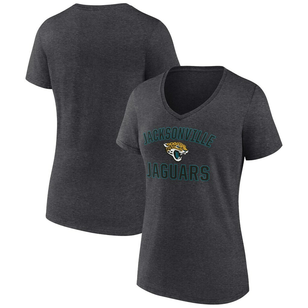 Jacksonville Jaguars Women's Victory Arch Team V-Neck T-Shirt - Charcoal - NFL