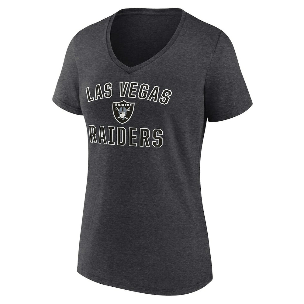 Las Vegas Raiders Women's Victory Arch Team V-Neck T-Shirt - Charcoal - NFL