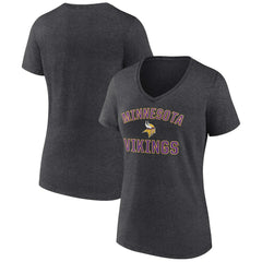 Minnesota Vikings Women's Victory Arch Team V-Neck T-Shirt - Charcoal - NFL