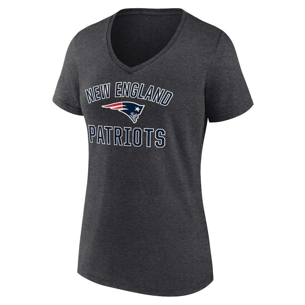 New England Patriots Women's Victory Arch Team V-Neck T-Shirt - Charcoal - NFL