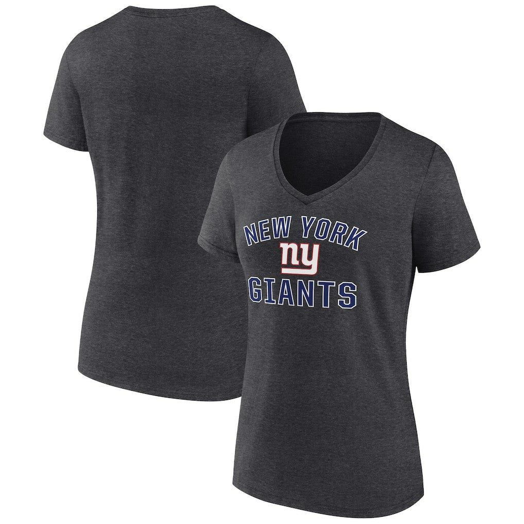 New York Giants Women's Victory Arch Team V-Neck T-Shirt - Charcoal - NFL