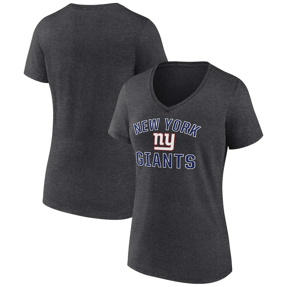 New York Giants Women's Victory Arch Team V-Neck T-Shirt - Charcoal - NFL