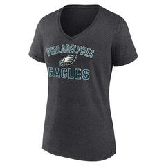 Philadelphia Eagles Women's Victory Arch Team V-Neck T-Shirt - Charcoal - NFL