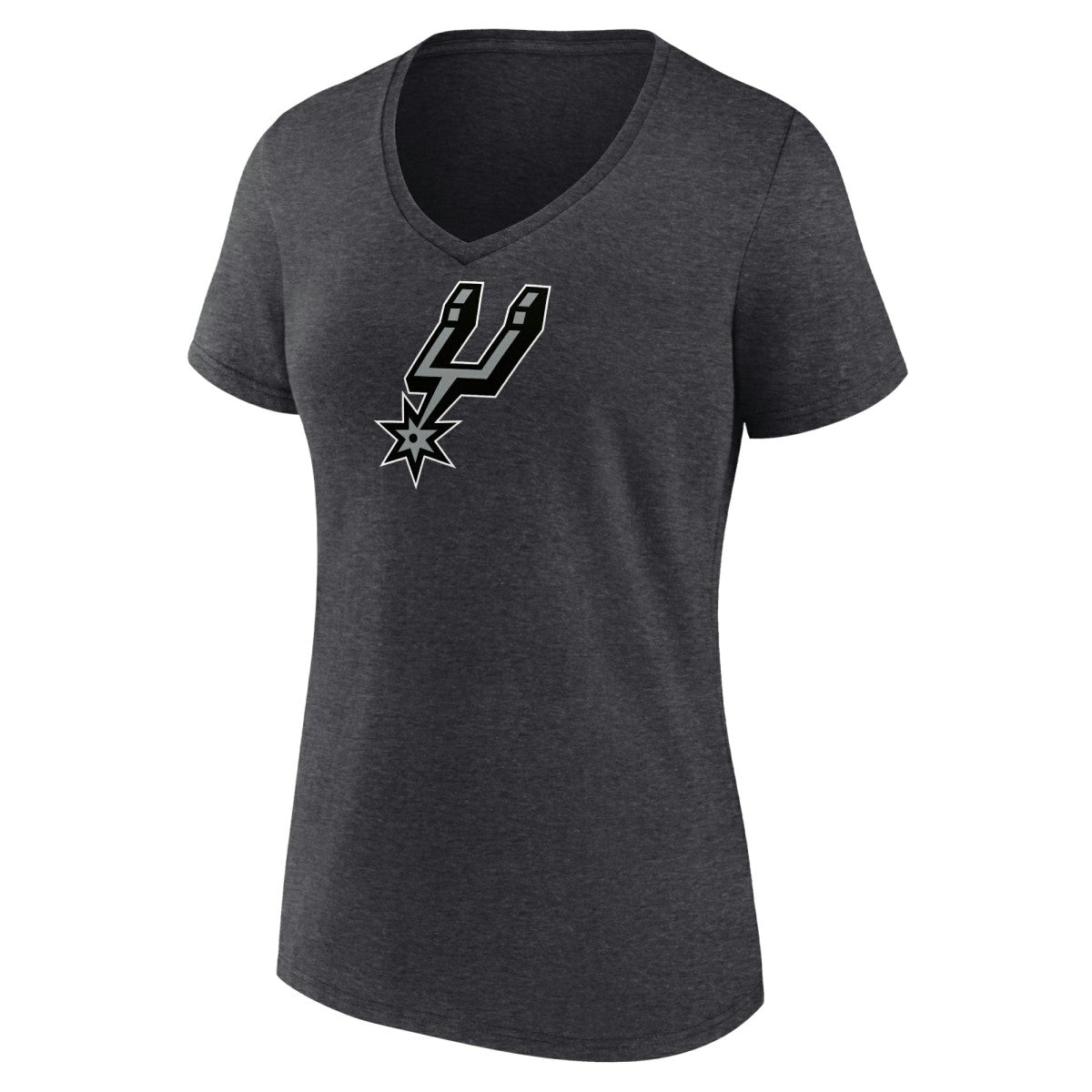 San Antonio Spurs Women's Logo V-Neck T-Shirt Charcoal