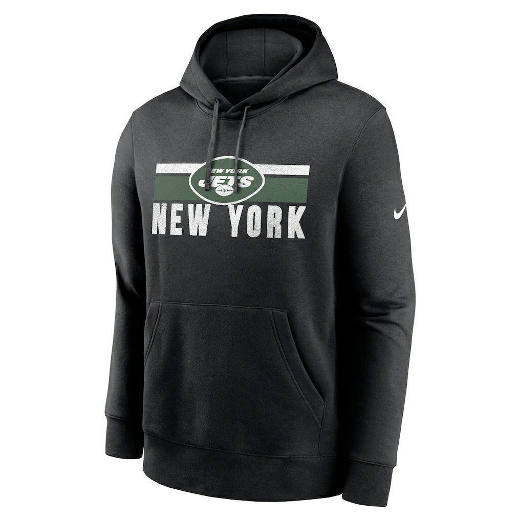 New York Jets Club Fleece Pullover Hoodie - Black - Nike