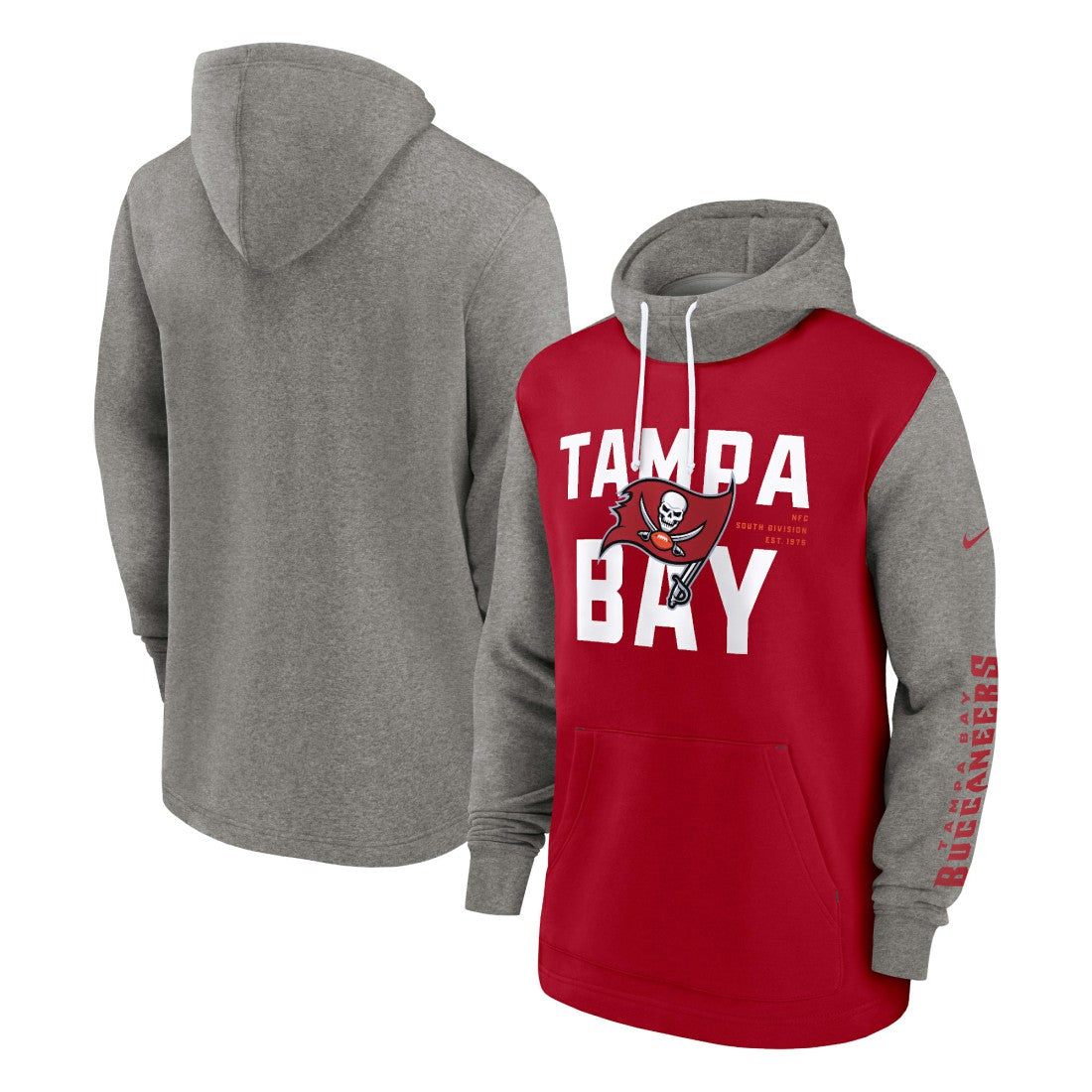 Tampa Bay Buccaneers Fashion Color Block Pullover Hoodie - Red - Nike
