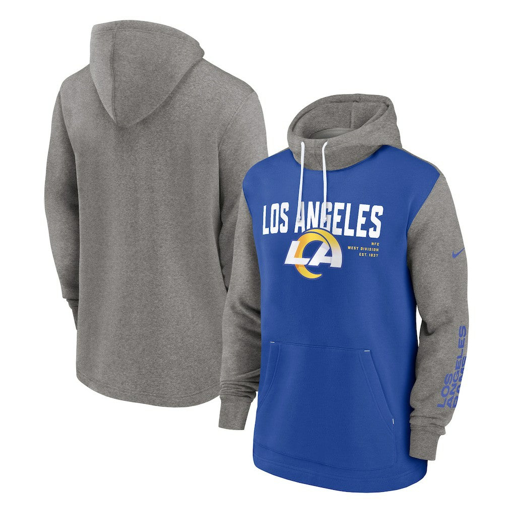 Los Angeles Rams Fashion Color Block Pullover Hoodie - Royal - Nike