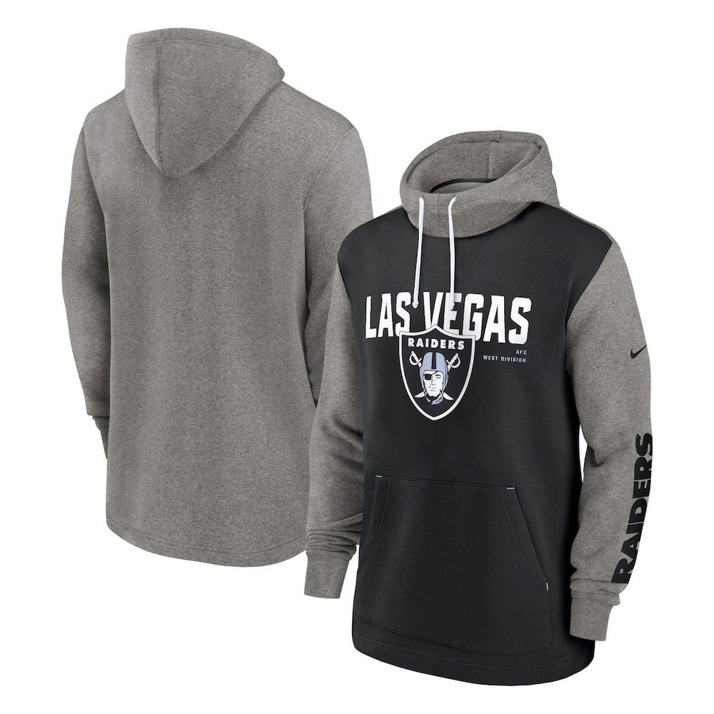 Las Vegas Raiders Fashion Color Block Pullover Hoodie - Black - Nike