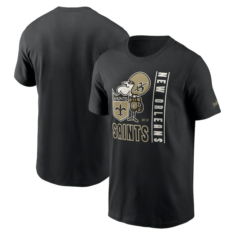 New Orleans Saints Lockup Essential T-Shirt - Black - Nike