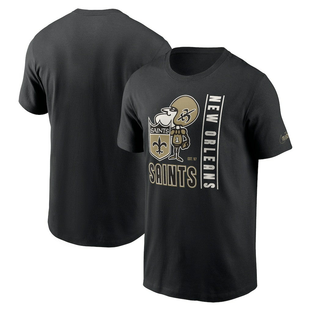 New Orleans Saints Lockup Essential T-Shirt - Black - Nike