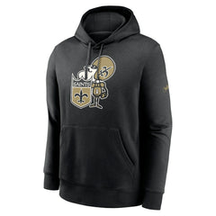 New Orleans Saints Rewind Club Pullover Hoodie - Black - Nike
