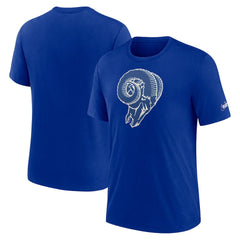 Los Angeles Rams Rewind Logo Tri-Blend T-Shirt - Royal - Nike