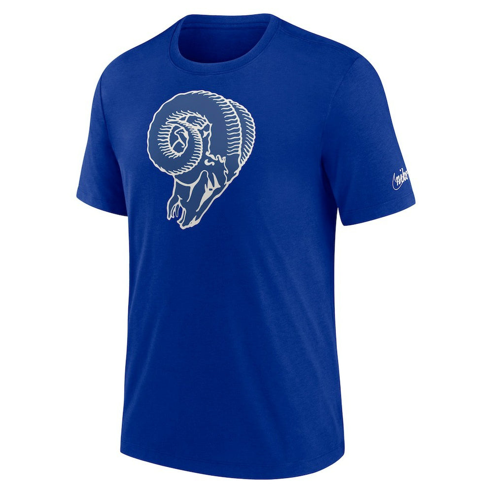 Los Angeles Rams Rewind Logo Tri-Blend T-Shirt - Royal - Nike