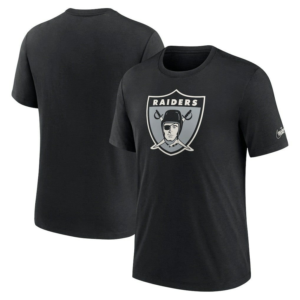 Las Vegas Raiders Rewind Logo Tri-Blend T-Shirt - Black - Nike