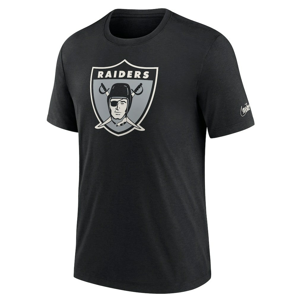 Las Vegas Raiders Rewind Logo Tri-Blend T-Shirt - Black - Nike