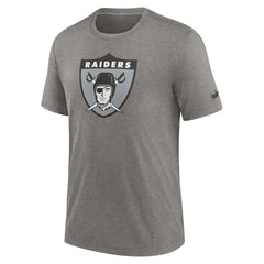 Las Vegas Raiders Rewind Logo Tri-Blend T-Shirt - Heather Charcoal - Nike