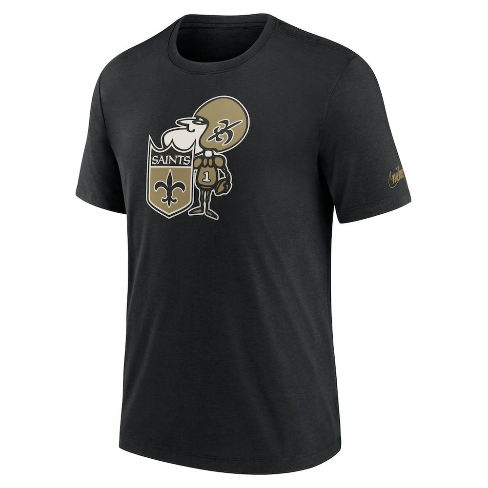 New Orleans Saints Rewind Logo Tri-Blend T-Shirt - Black - Nike