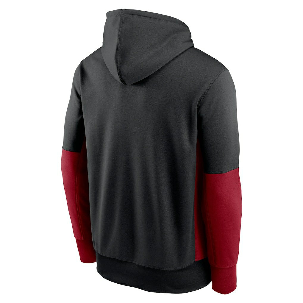 Arizona Cardinals Color Block Fleece Performance Pullover Hoodie - Black - Nike