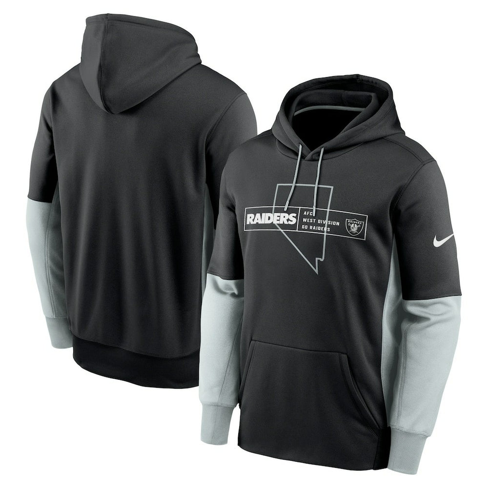 Las Vegas Raiders Color Block Fleece Performance Pullover Hoodie - Black - Nike