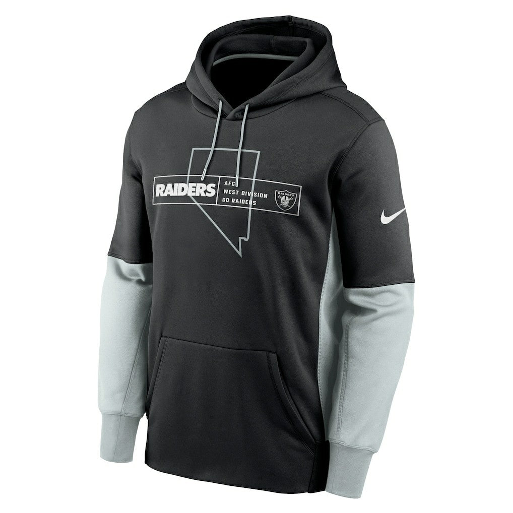 Las Vegas Raiders Color Block Fleece Performance Pullover Hoodie - Black - Nike