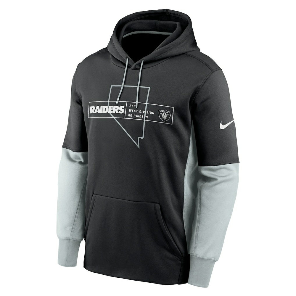Las Vegas Raiders Color Block Fleece Performance Pullover Hoodie - Black - Nike