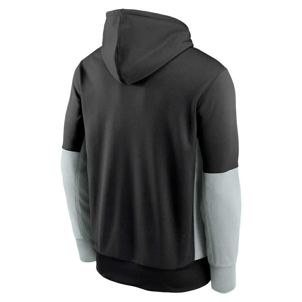 Las Vegas Raiders Color Block Fleece Performance Pullover Hoodie - Black - Nike