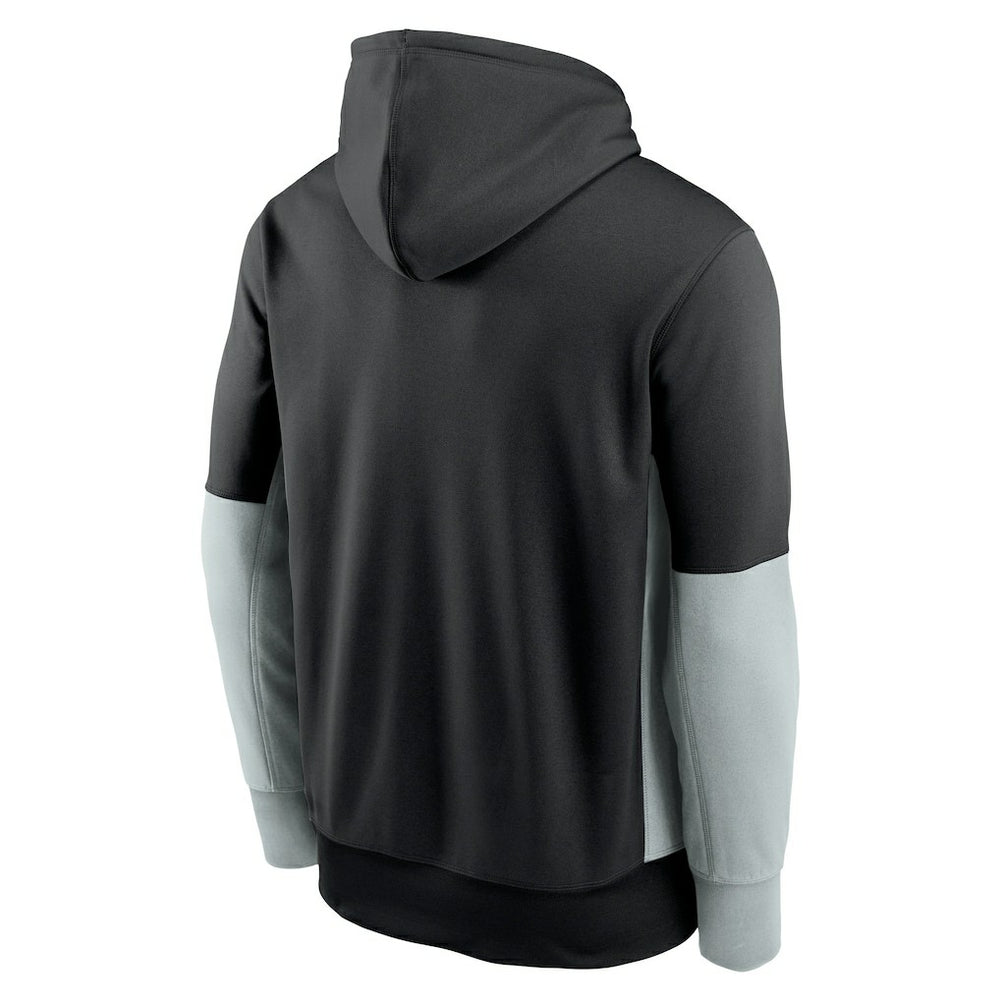 Las Vegas Raiders Color Block Fleece Performance Pullover Hoodie - Black - Nike